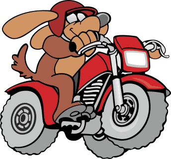 Dog on Motorcycle Vector ClipArt