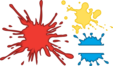 Vector Logo Free Download on Vector Format Drawing Of Various Paint Splashes